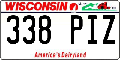 WI license plate 338PIZ