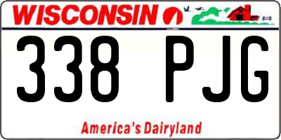 WI license plate 338PJG