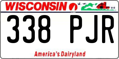 WI license plate 338PJR