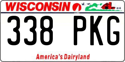 WI license plate 338PKG