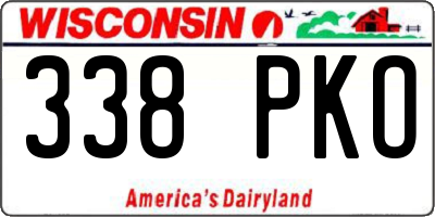 WI license plate 338PKO