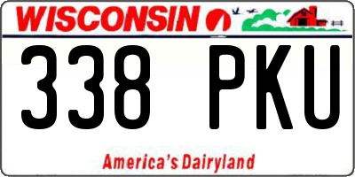 WI license plate 338PKU