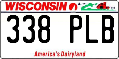 WI license plate 338PLB