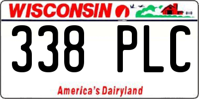 WI license plate 338PLC