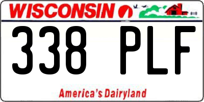 WI license plate 338PLF