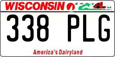 WI license plate 338PLG