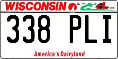 WI license plate 338PLI