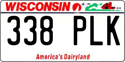 WI license plate 338PLK