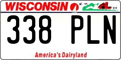 WI license plate 338PLN