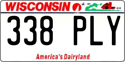 WI license plate 338PLY
