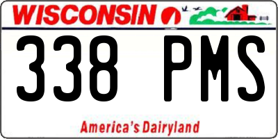 WI license plate 338PMS