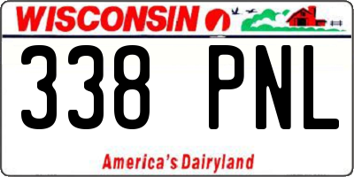 WI license plate 338PNL