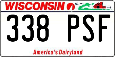 WI license plate 338PSF