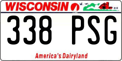 WI license plate 338PSG