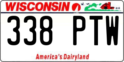 WI license plate 338PTW
