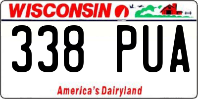 WI license plate 338PUA