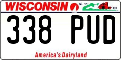 WI license plate 338PUD