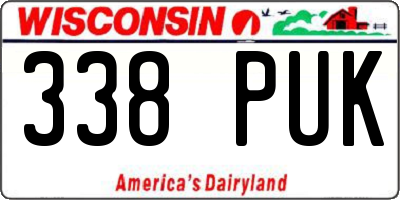 WI license plate 338PUK