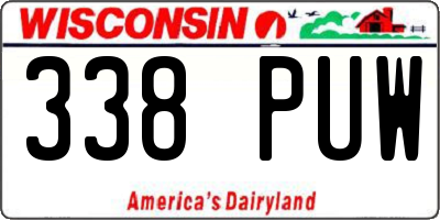WI license plate 338PUW