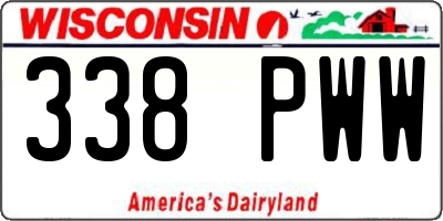 WI license plate 338PWW