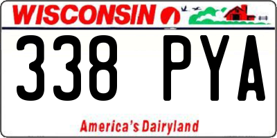 WI license plate 338PYA