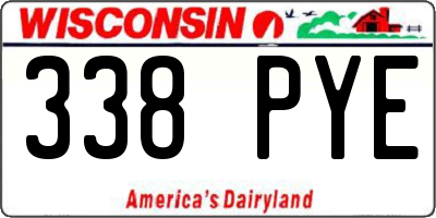 WI license plate 338PYE