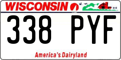 WI license plate 338PYF