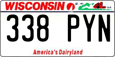 WI license plate 338PYN