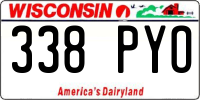 WI license plate 338PYO