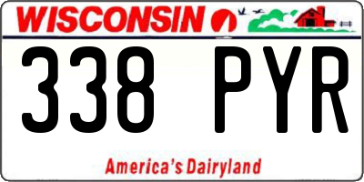 WI license plate 338PYR