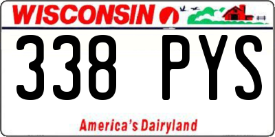 WI license plate 338PYS