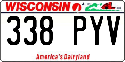 WI license plate 338PYV