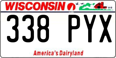 WI license plate 338PYX