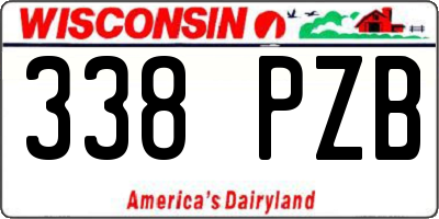 WI license plate 338PZB