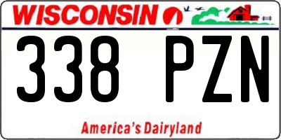 WI license plate 338PZN