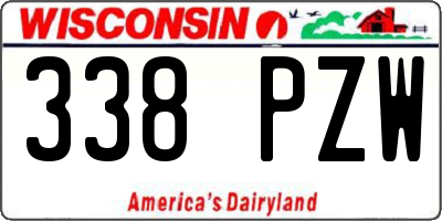WI license plate 338PZW