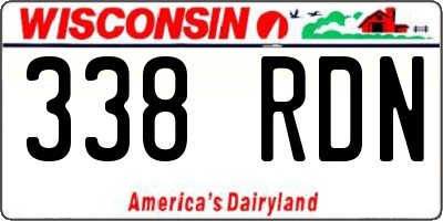 WI license plate 338RDN