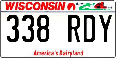 WI license plate 338RDY