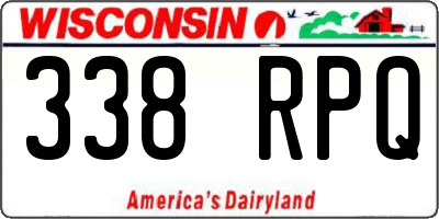 WI license plate 338RPQ