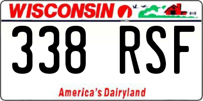 WI license plate 338RSF