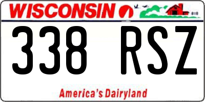 WI license plate 338RSZ