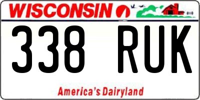 WI license plate 338RUK