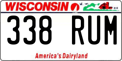 WI license plate 338RUM