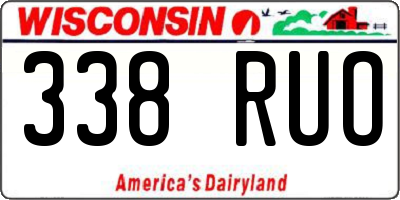 WI license plate 338RUO