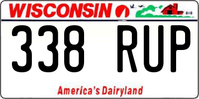 WI license plate 338RUP