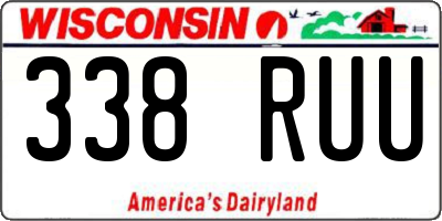 WI license plate 338RUU