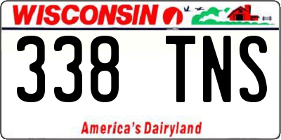 WI license plate 338TNS