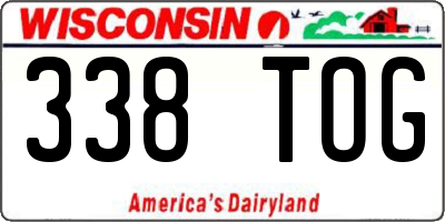 WI license plate 338TOG