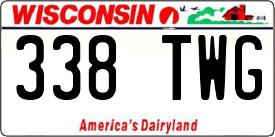WI license plate 338TWG