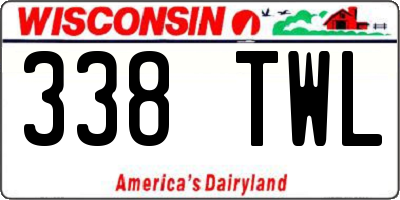WI license plate 338TWL